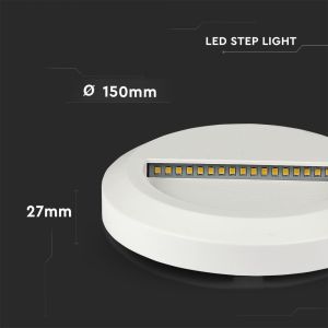 2W LED Step Light White Body Round 4000K