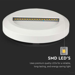 2W LED Step Light White Body Round 4000K