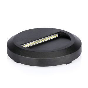 2W LED Step Light Black Body Round 4000K