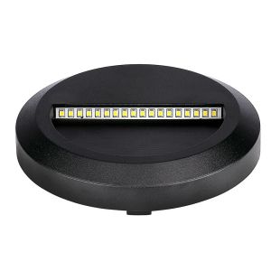 2W LED Step Light Black Body Round 4000K