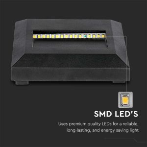 2W LED Step Light Black Body Square 4000K