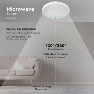 LED Dome Light - SAMSUNG CHIP 12W 120LM/W IP65 Sensor 6400K