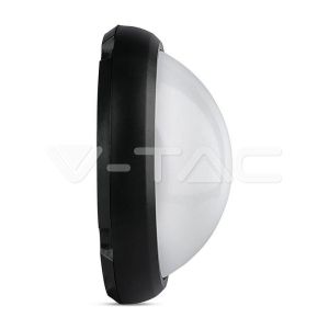 8W Dome Light Round Black Body 3000K IP66