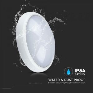 8W Dome Light Oval White Body 3000K IP66