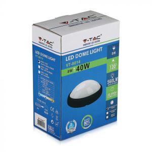 8W Dome Light Oval Black Body 4000K IP66