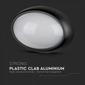 8W Dome Light Oval Black Body 4000K IP66