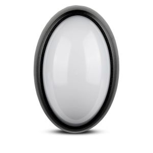 12W LED Full Oval Ceiling Lamp Black Body IP54 6000K