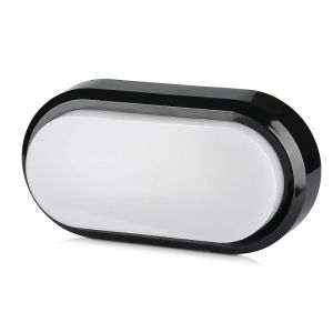 8W Rectangle Oval Dome Light Black Body 3000K IP54