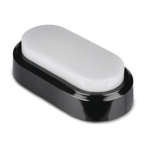 8W Rectangle Oval Dome Light Black Body 3000K IP54