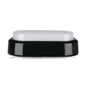 8W Rectangle Oval Dome Light Black Body 3000K IP54