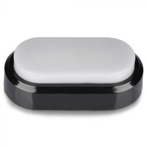 8W Rectangle Oval Dome Light Black Body 3000K IP54