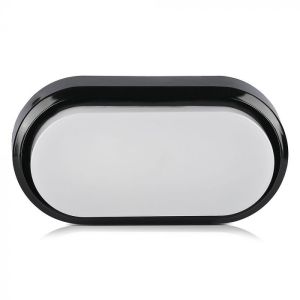 8W Rectangle Oval Dome Light Black Body 6000K IP54