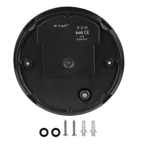 12W Dome Light Fitting Black Body Round 3000K IP65