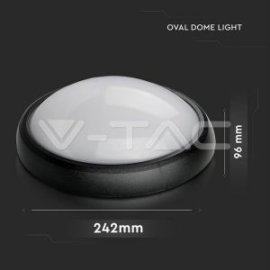 12W LED Full Oval Ceiling Lamp Black Body IP54 3000K