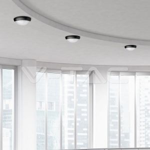 12W LED Full Oval Ceiling Lamp Black Body IP54 3000K