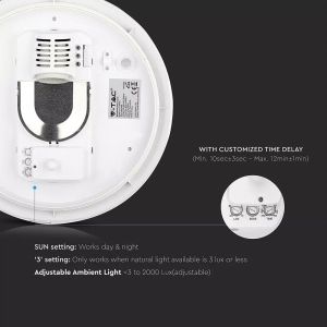 Dome Light With Sensor E27 Microwave