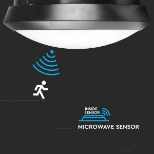 12W LED Dome Light Microwave Sensor 3000K