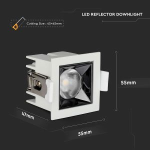 LED Downlight - SAMSUNG CHIP 4W SMD Reflector 12'D 2700K