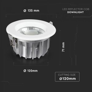 10W LED COB Downlight Round A++ 120Lm/W 3000K