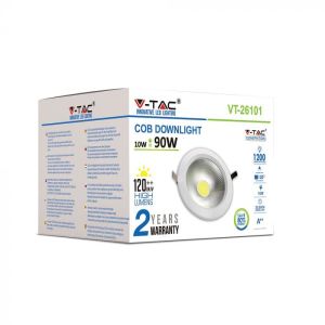 10W LED COB Downlight Round A++ 120Lm/W 4500K