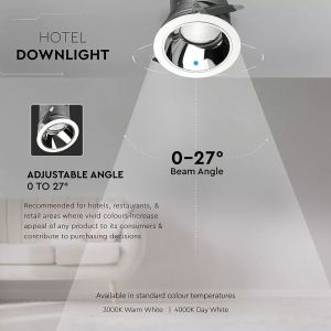 35W LED COB Hotel Downlight 24'D 3000K