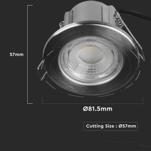 5W LED Fire Rated Downlight Nickle Dimmable 3000K