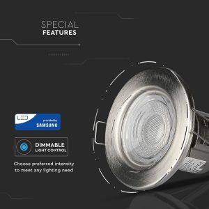 5W LED Fire Rated Downlight Nickle Dimmable 3000K