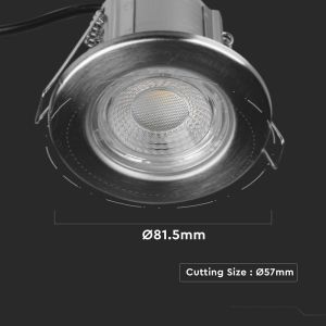 5W LED Fire Rated Downlight Nickle Dimmable 3000K