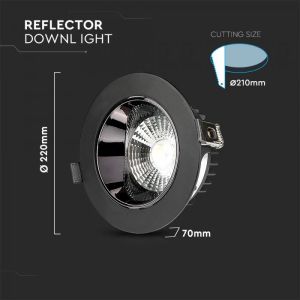 LED Downlight - SAMSUNG CHIP 30W COB Reflector Black Housing 6400K