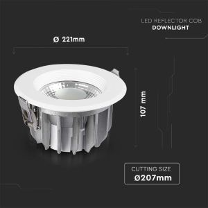 30W LED COB Downlight Reflector A++ Round 6000K