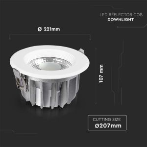 40W LED COB Downlight Reflector A++ Round 4500K