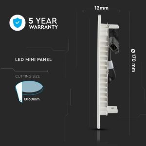 12W LED Panel Premium SAMSUNG CHIP Round 4000K