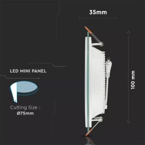 6W LED Panel Downlight Glass - Round 6400K