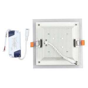 12W LED Panel Downlight Glass - Square 6400K