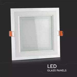 12W LED Panel Downlight Glass - Square 6400K