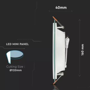 12W LED Panel Downlight Glass - Round 6400K