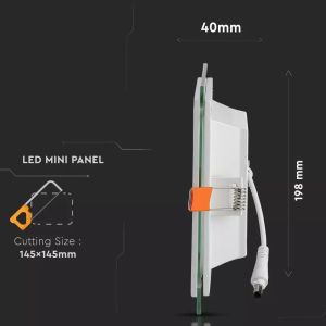 18W LED Panel Downlight Glass - Square 6400K