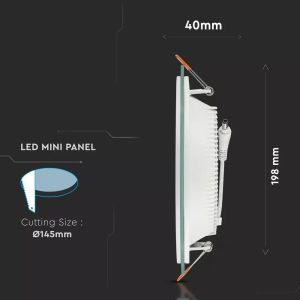 18W LED Panel Downlight Glass - Round 6400K