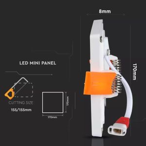 22W LED Frameless Panel Light Square 6000K