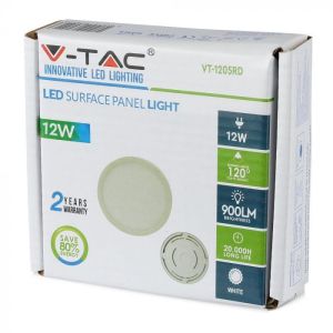 12W LED Surface Panel Downlight Premium - Round 3000K