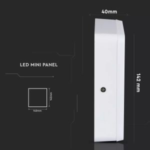 6W+2W LED Surface Panel Downlight - Square 3000K EMC+CR80