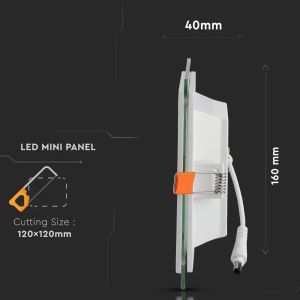 12W LED Panel Downlight Glass - Square 4000K