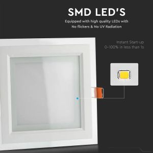 12W LED Panel Downlight Glass - Square 4000K