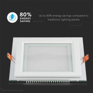 12W LED Panel Downlight Glass - Square 4000K