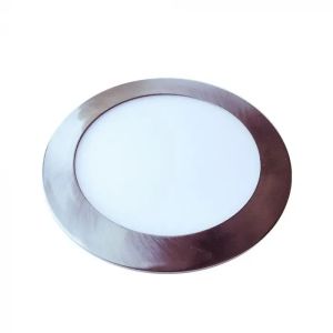 12W LED Slim Panel Light Satin Nickel Round 6000K