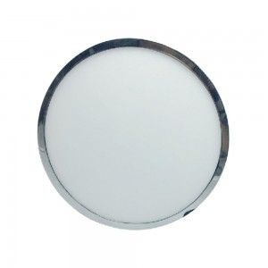 12W LED Surface Panel Light Chrome Round 3000K