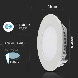 22W LED Slim Panel Light Round 6400K