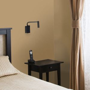 3W LED Hotel Side Light With Switch & USB Port Black 3000K