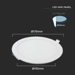 12W LED Premium Panel Downlight - Round 3000K