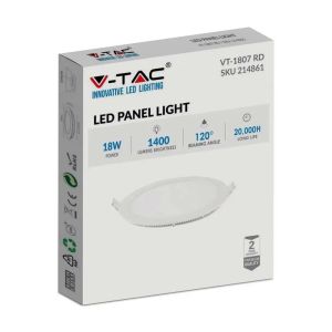 18W LED Premium Panel Downlight - Round 4000K